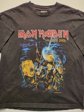 Iron Maiden Live After Death H&M Graphic Tee Thrash Metal Size Men's M Oversized